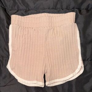 Kids Tan Ribbed Shorts